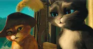 Kot w Butach( Antonio Banderas) i ponętna Kitty (Salma Hayek)